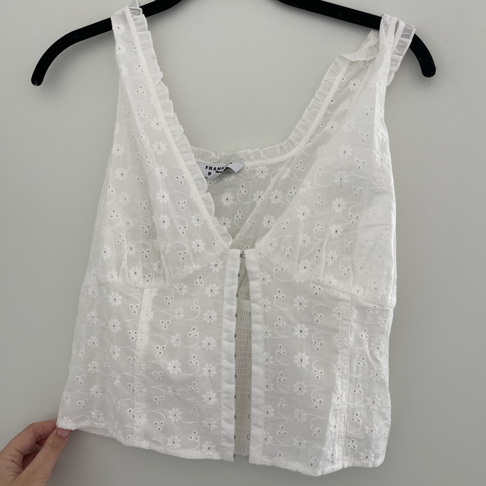 Frankie’s Bikinis Eyelet Corset Top